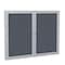 Ghent Enclosed Bulletin Board, 2 Door, Fabric, 4 ft H x 5 ft W, Gray PA24860F-91 - alternate 1